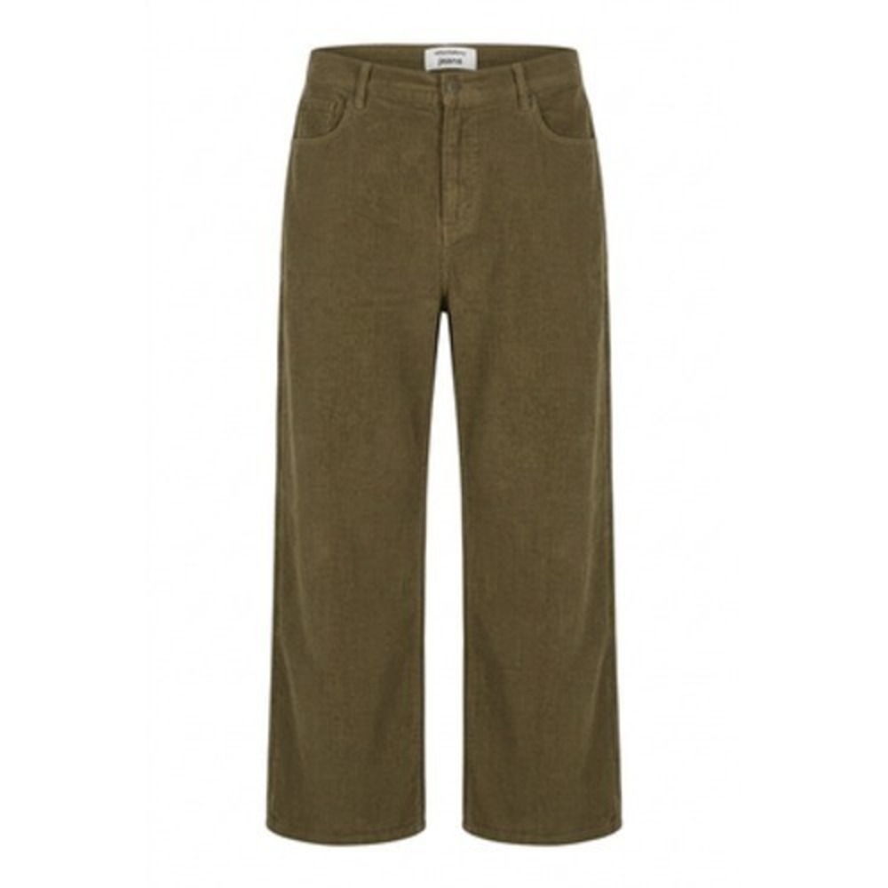 Reformation Cary Corduroy Pants Women 31 Olive High Rise Slouchy Wide Leg Trendy